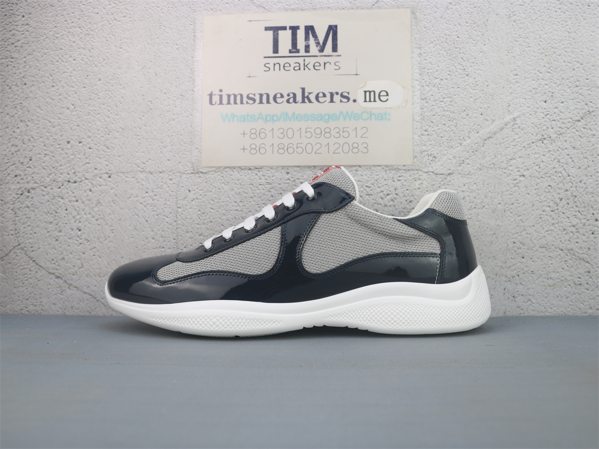 Prada Americas Cup Patent leather and technical fabric Royal Blue sneakers